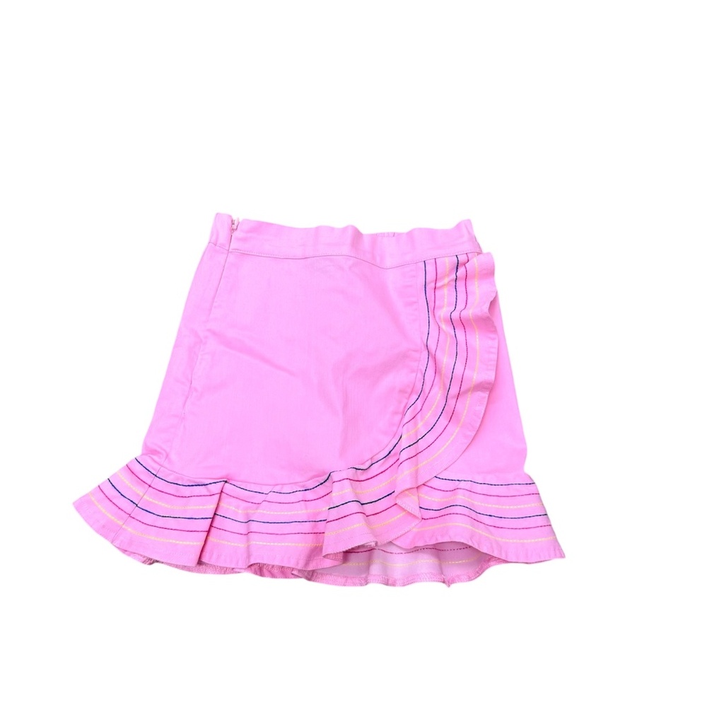Little Olin Pink Embroidered Ruffle Skirt